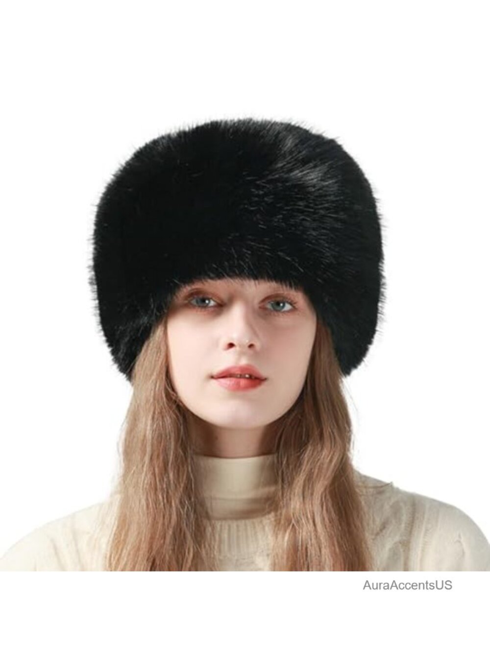 Faux Fur Russian Ushanka Winter Bucket Hat Fuzzy Furry Cap Windproof